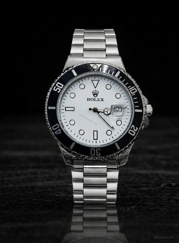 Premium Beyaz Kadran Klasik Çelik Saat